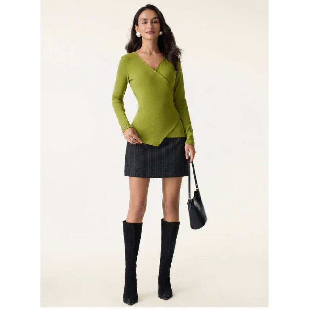 OGL LiteWarm Surplice Skimming Long Sleeve Top NWT SIZE XL - Picture 5 of 6